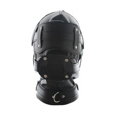 Adult Fetish BDSM PU Leather Gimp Hooded Mask Restraints Harness Muzzle Headgear