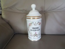 old Limoges porcelain pharmacy bottle noted infernal stone