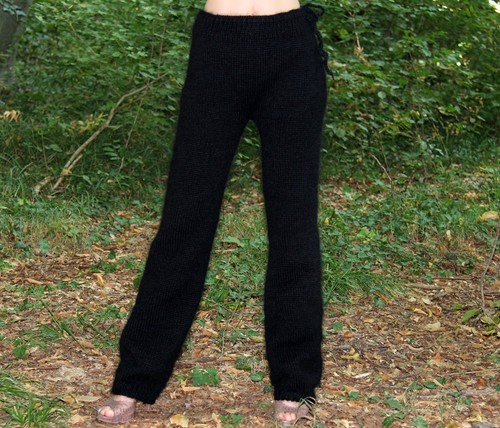 Fuzzy black mohair pants