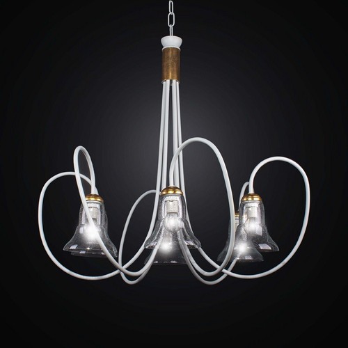 Lustre fer forgé blanc - lustre,