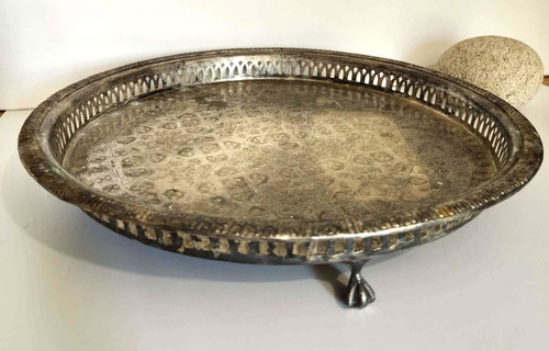 Plateau ancien rond - ancien, en