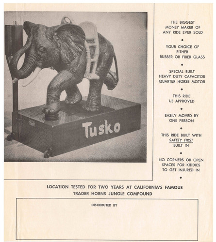 Tusdo the elephant kiddie - kiddie, ride