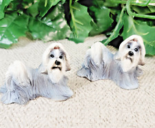 Resin Shih Tzu Puppy Dog Figurines. Set Of 2.