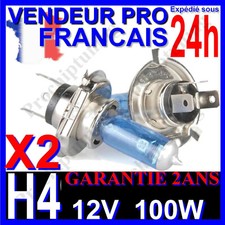 X2 AMPOULES XENON H4 100W LAMPE POUR VOITURE FEU SUPER WHITE PHARE 12V PLASMA 