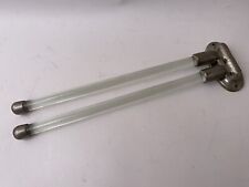 Ancien Porte-serviettes double français salle de bain verre  laiton nickelé 1920