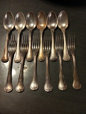 12 Couvert En Metal Argente