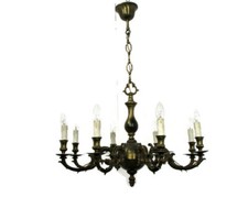 Impressive Chandelier Bronze 8 Lights Arm Ornate  Hollywood Regency Decorative