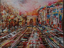 CHRISTOPHE CASSEL COTE ARTPRICE - AKOUN ORIGINAL OIL wood paris