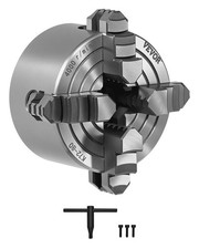 VEVOR Mandrin de Tour 4 Mâchoires 80 mm Serrage 5-80 mm pour Tours à Bois Métal