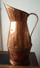 MAGNIFIQUE SEAU À CHARBON OU BROC À EAU ANCIEN  EN CUIVRE