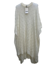 Zara Ecru Tricot Ouvert Cape