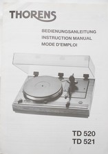 Thorens TD 520 / TD 521 Original Manual – German/English/French – 19 Pages