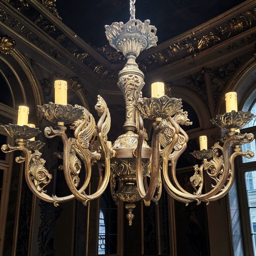 Lustre ancien bronze - bronze, massif