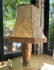 LAMPE A POSER + RARE ABAT JOUR vintage kitsch, kitch / parchemin peau