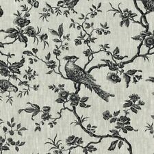 Textiles français The Regal Birds Toile de Jouy fabric - Black | per half metre