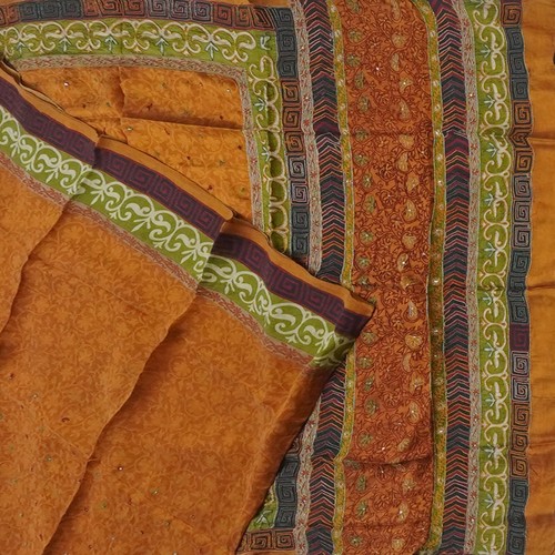 Saris vintage orange 100 - saris, soie