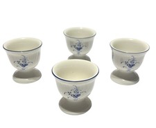 Set of 4 Villeroy & Boch Vieux Luxembourg Egg Cups – 2″ × 2 ⅛″ – Blue & White