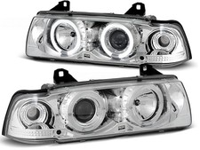 Phare Angel Eyes Pour BMW 3 Série E36 Limo Touring Année 90-99 Chromé