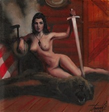 femme nue avec épée
