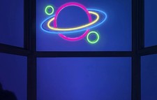 IMEGINA Planet Led Neon Sign, Saturn Neon Lights for Bedroom USB Powered with...