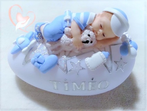 Galet lumineux bébé fimo