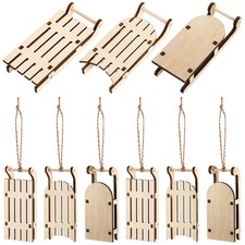  9 Pcs Luge Bois Miniature