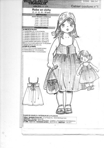 Patron enfant fille - patron,