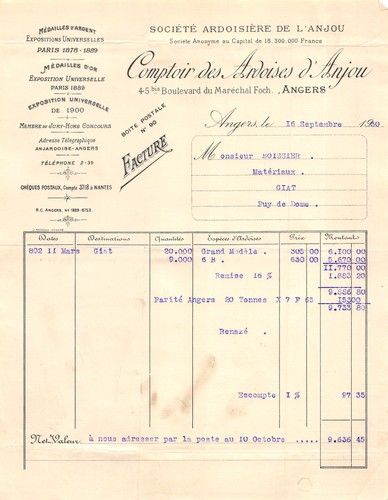 1930 societe ardoisiere l - 1930,