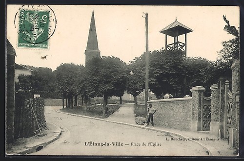 Cpa étang ville place - cpa, l´Étang-la-ville,