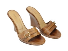 Hugo Boss Chaussures Femmes Ue 37 Marron Glissière Plateforme Sandal Fabriqué in