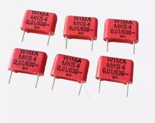 WIMA MKS 4 Radial Film Capacitors - 0.01uF 10nF /630V - NOS (6 Pcs)