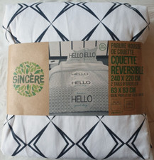 Parure réversible housse couette 240x220 et 2 taies d'oreillers marque Sincère