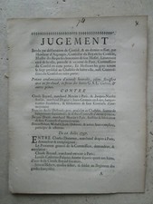 JUDGMENT AU PILLORI, galleys BOYARD mercier, SANSON drapier de PARIS..., 1737.