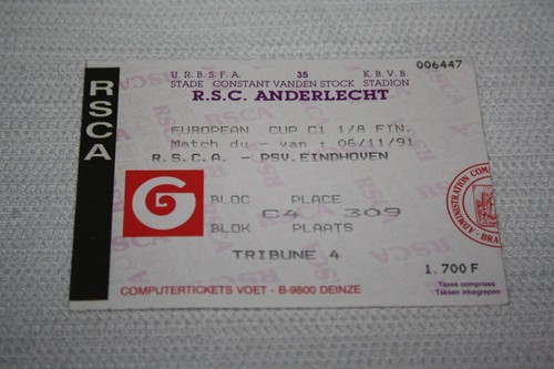 Ticket rsc anderlecht - anderlecht, psv