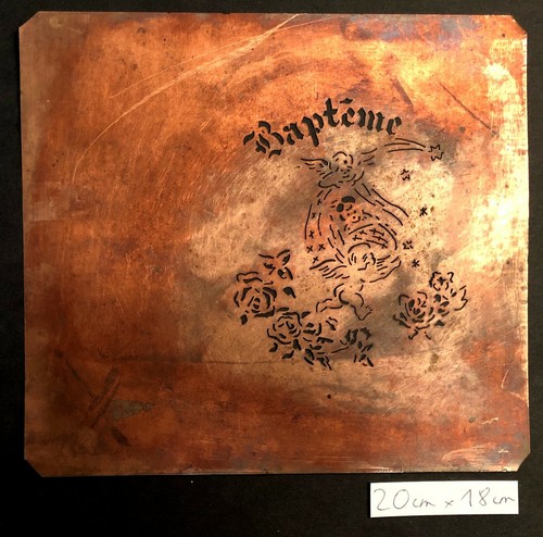 Pochoir ancien baptême avec - pochoir,