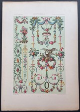 XVIIIe siècle Peintures décoratives Lithographie couleur de 1869 par Launay