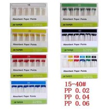 Dental Root Endodontic Absorbent Paper Points Taper 0.04/ 0.02 /0.06 15#-40#