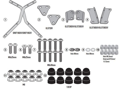 Set attaque givi sr8719 - set, pour