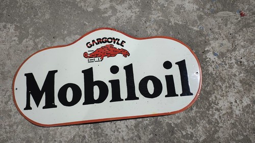 Porcelain mobiloil enamel sign - porcelain,