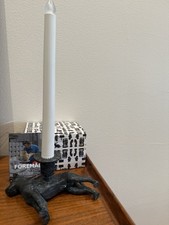 Rare IKEA Foremal Sundberg dog Boxer Candlestick Metal Candlestick NOS  