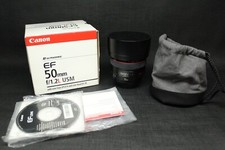 FANTASTIC Canon EF 50mm f/1.2L USM w/ Lens ES-78 hood, Bag and original box