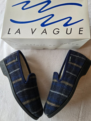 Chaussons charentaises bleus - chaussons/charentaises,