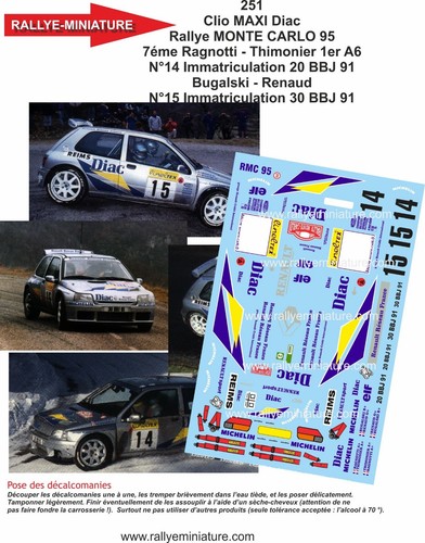 Decals ref 0251 - 1/24, renault