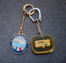 LOT DE 2 PORTE CLES/CARAVANES/TRIGANO/CARAVELAIR/vintage