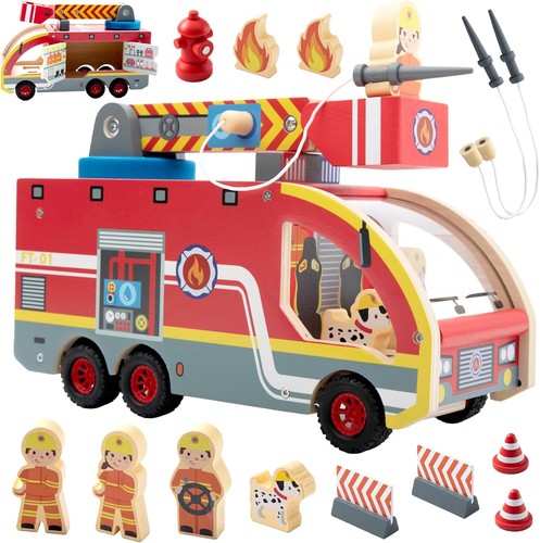 Camion pompiers bois - pompiers,