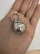 Broche Mini Sac À Main Ouvrable Argentée Stass Vert Bijoux Fantaisie