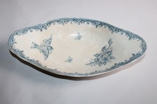 Antique Nimy earthenware ravier iron earth, pliers decor, dim. 25.5x13 cm