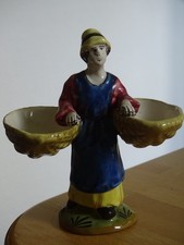 DESVRES GEO HAMMER OLD SALT SHAKER FAIENCE CHARACTER WOMAN ht 12 cm
