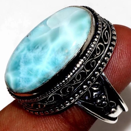 Larimar true silver - silver, ring