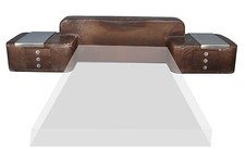 tête de lit en cuir avec chevets intégrés années 1970